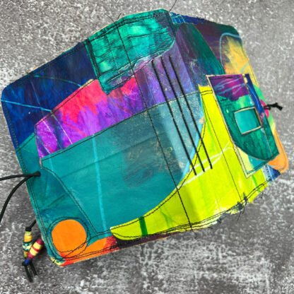 Handcrafted Pocket Sized Art Journal, Distressed Layers, Patchwork design - Image 4