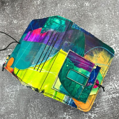 Handcrafted Pocket Sized Art Journal, Distressed Layers, Patchwork design