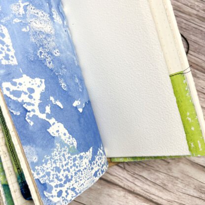Handcrafted Travel Size Journal, Distressed Layers, Stitch Bound, Blue-Green - Image 6