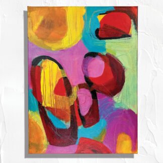 Rocks In The Stream | Original Abstract Expressionist Painting On Canvas | 12x16
