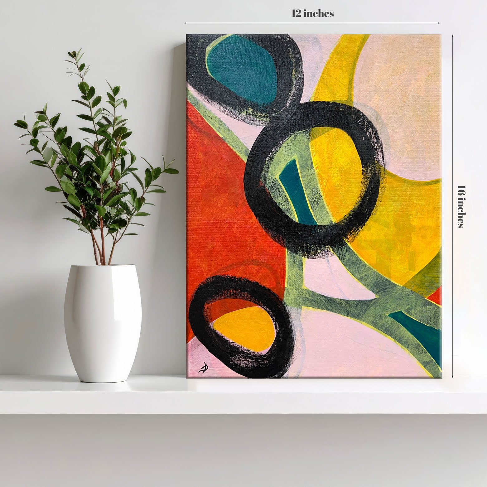 Catch Me If You Can | Original Abstract Painting On Canvas | 12x16 - Image 6