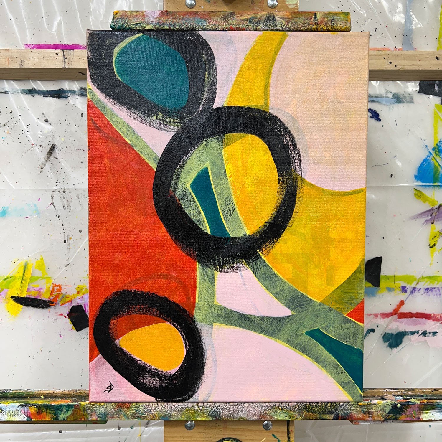 Catch Me If You Can | Original Abstract Painting On Canvas | 12x16 - Image 4