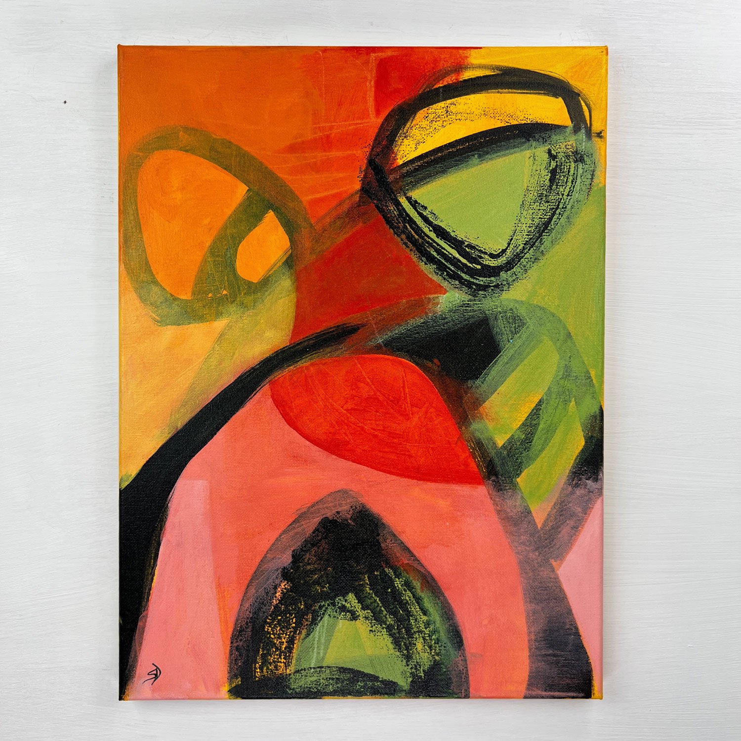 Over The Hills | Original Abstract Painting On Canvas | 12x16 - Image 2