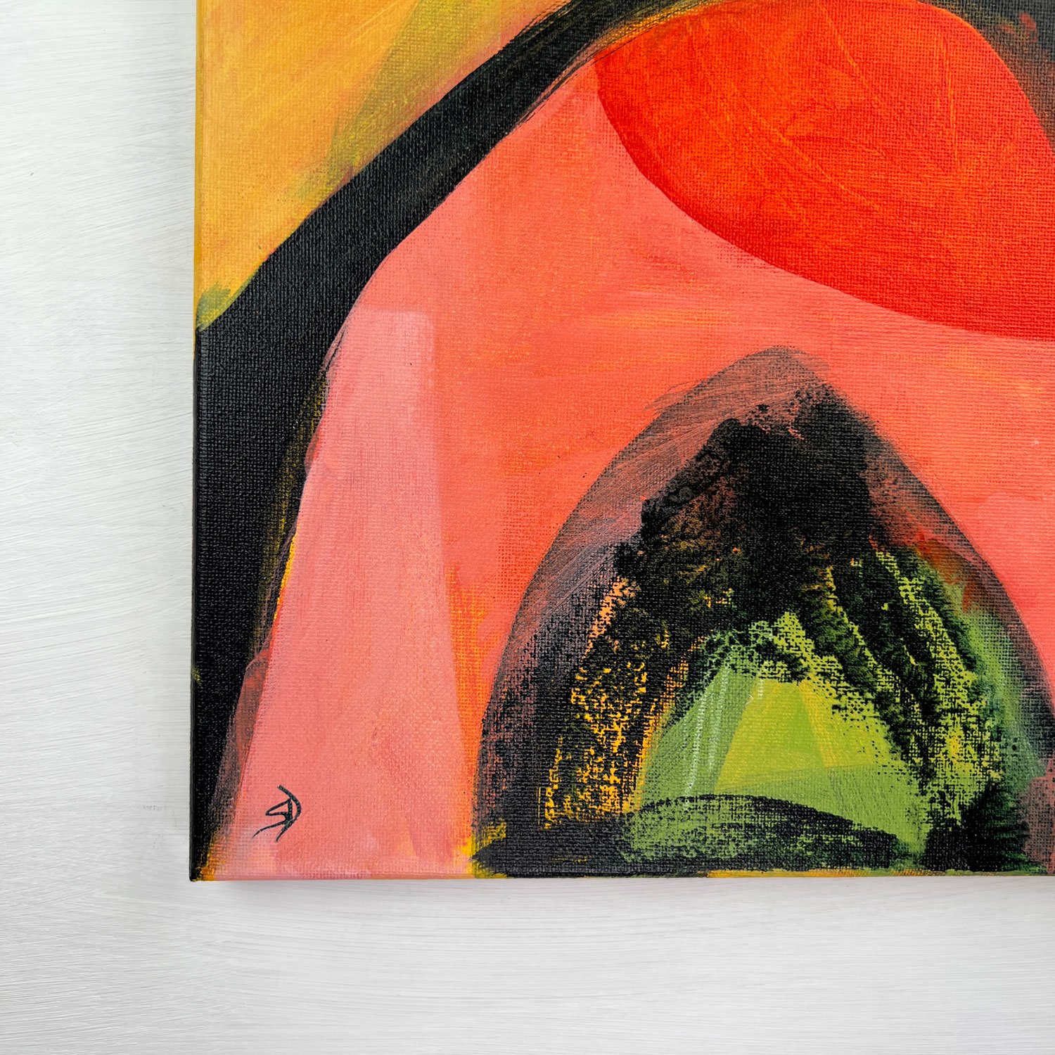 Over The Hills | Original Abstract Painting On Canvas | 12x16 - Image 5