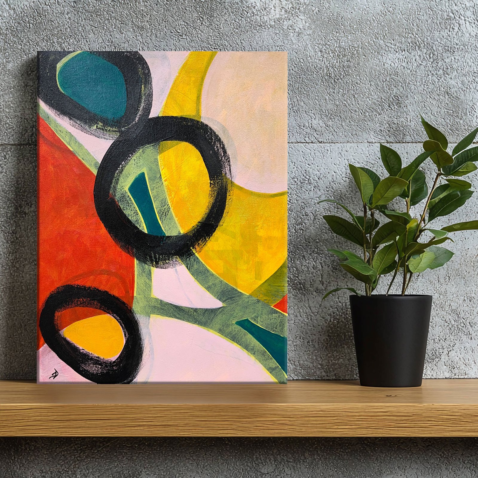 Catch Me If You Can | Original Abstract Painting On Canvas | 12x16 - Image 5